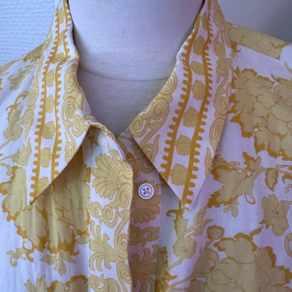 Alex Marie Yellow Floral Midi Shirt Dress with Tie Waist - Picture 5 of 12